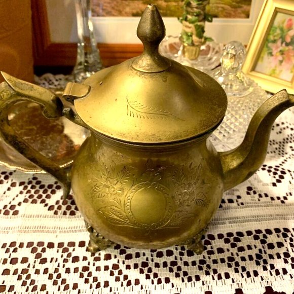 Accents Witch Ornate Brass Teapot Cauldron Altar Herbs Magic Spells